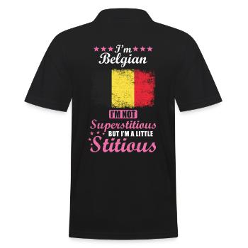Belgian gift funny saying Belgium - Men's Polo Shirt - black - Back - Kai (181cm)