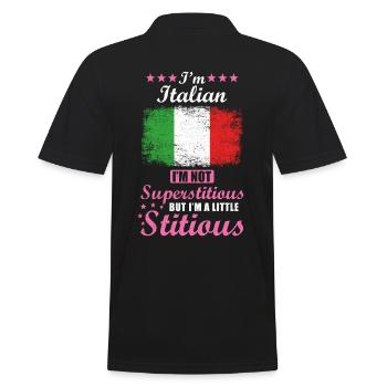 Italian Gift funny saying Italy - Men's Polo Shirt - black - Back - Kai (181cm)