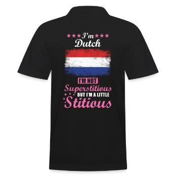 Dutch woman gift funny saying Holland - Men's Polo Shirt - black - Back - Kai (181cm)