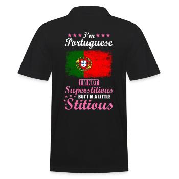 Portuguese gift funny saying Portugal - Men's Polo Shirt - black - Back - Kai (181cm)