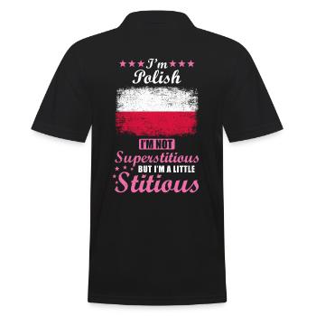 Polin Frau Superstitious Stitious - Männer Poloshirt - Schwarz - Hinten - Kai (181cm)