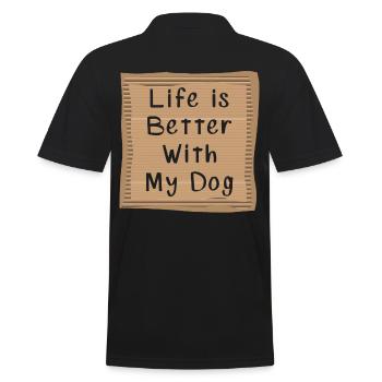 Hunde Spruch - Männer Poloshirt - Schwarz - Hinten - Kai (181cm)