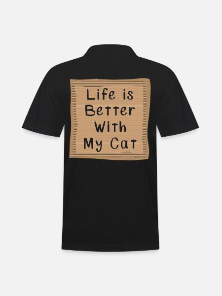 Cat - Men's Polo Shirt - black