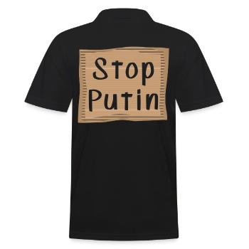 Stop Putin - Men's Polo Shirt - black - Back - Kai (181cm)