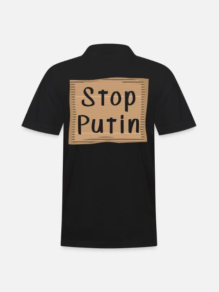 Stop Putin - Men's Polo Shirt - black