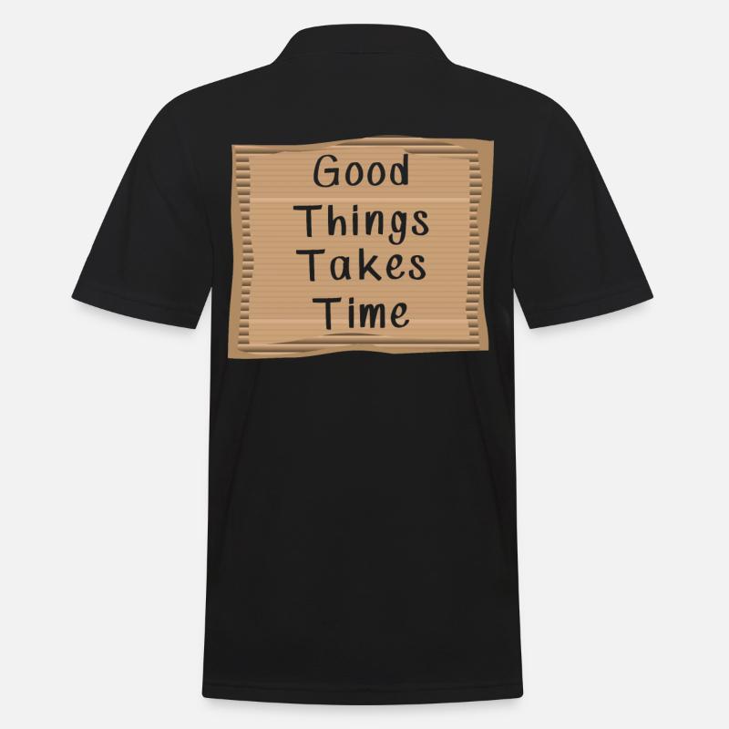 Good things take Time - Männer Poloshirt - Schwarz