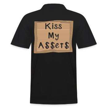 Embrassez mes A$$et$ Embrassez mes actifs Argent En disant - Polo Homme - noir - Dos - Kai (181cm)