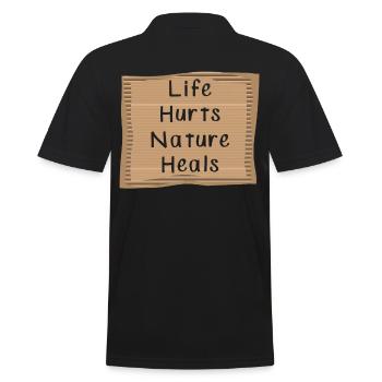 Natur Heilt Natur Message - Männer Poloshirt - Schwarz - Hinten - Kai (181cm)