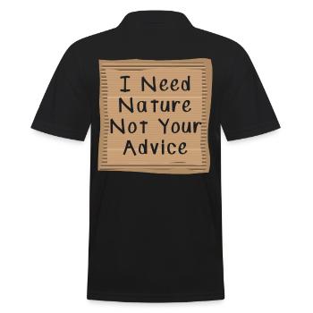 J’ai besoin de la nature, pas de vos conseils - Polo Homme - noir - Dos - Kai (181cm)