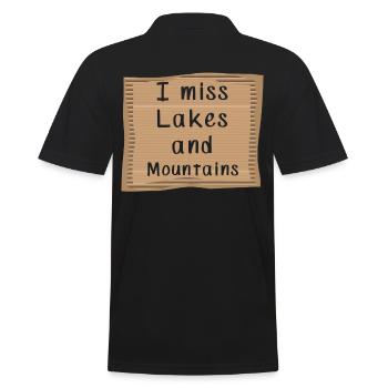 Ich vermisse Seen and die Berge - Männer Poloshirt - Schwarz - Hinten - Kai (181cm)