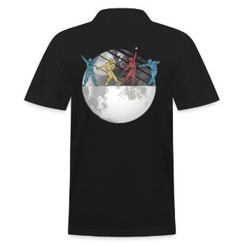 Astronaut Space Moon Space Retro - Men's Polo Shirt - black - Back - Kai (181cm)