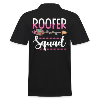 Dachdeckerin - Männer Poloshirt - Schwarz - Hinten - Kai (181cm)