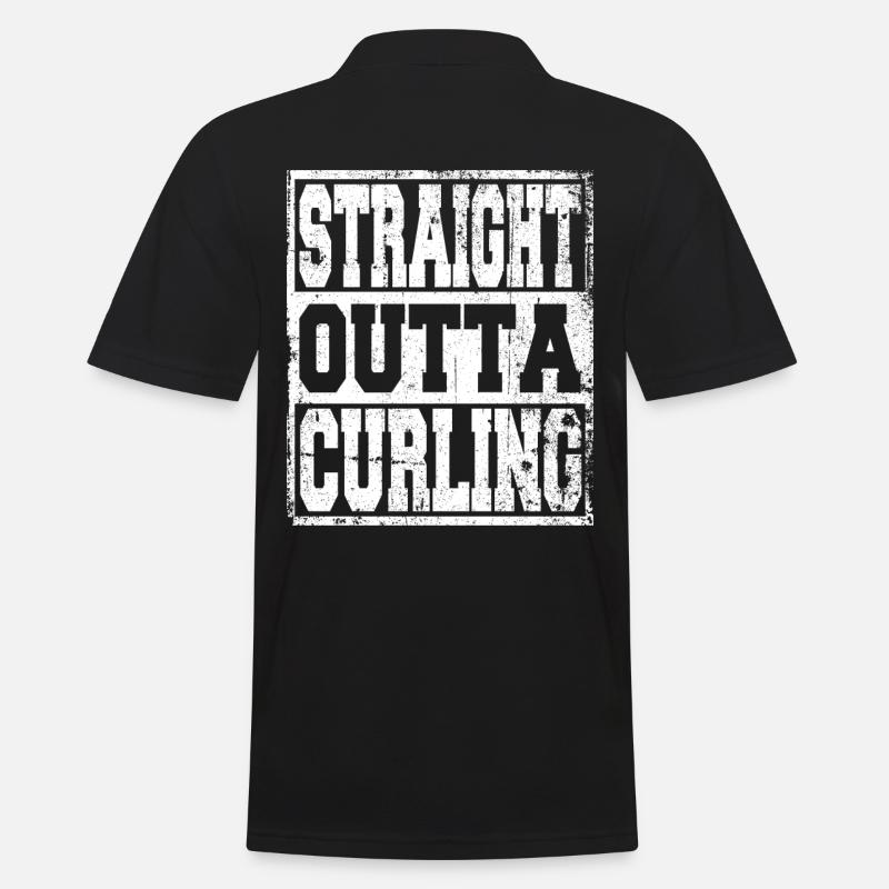 Curling Spruch lustig - Männer Poloshirt - Schwarz