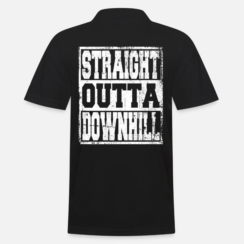 Downhill Spruch lustig - Männer Poloshirt - Schwarz
