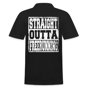 Freerunning saying funny - Men's Polo Shirt - black - Back - Kai (181cm)