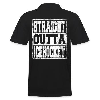 Eishockey Spruch lustig - Männer Poloshirt - Schwarz - Hinten - Kai (181cm)