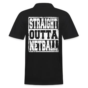 Netzball Spruch lustig - Männer Poloshirt - Schwarz - Hinten - Kai (181cm)