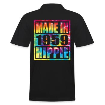 Hippie Birthday 1959 - Männer Poloshirt - Schwarz - Hinten - Kai (181cm)