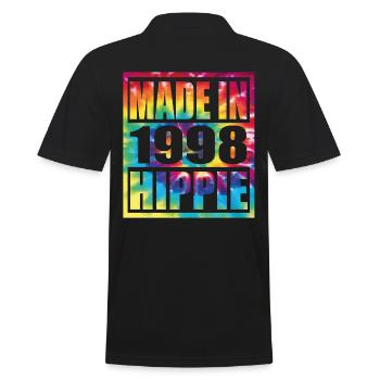 Hippie Birthday 1998 - Men's Polo Shirt - black - Back - Kai (181cm)
