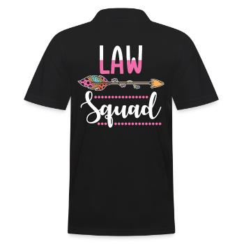 Anwältin Gruppe - Männer Poloshirt - Schwarz - Hinten - Kai (181cm)