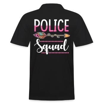 Polizistin Gruppe - Männer Poloshirt - Schwarz - Hinten - Kai (181cm)