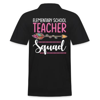 Grundschullehrerin Gruppe - Männer Poloshirt - Schwarz - Hinten - Kai (181cm)