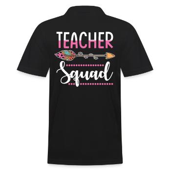 Lehrerin Gruppe - Männer Poloshirt - Schwarz - Hinten - Kai (181cm)
