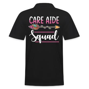 Pflegerin Gruppe - Männer Poloshirt - Schwarz - Hinten - Kai (181cm)