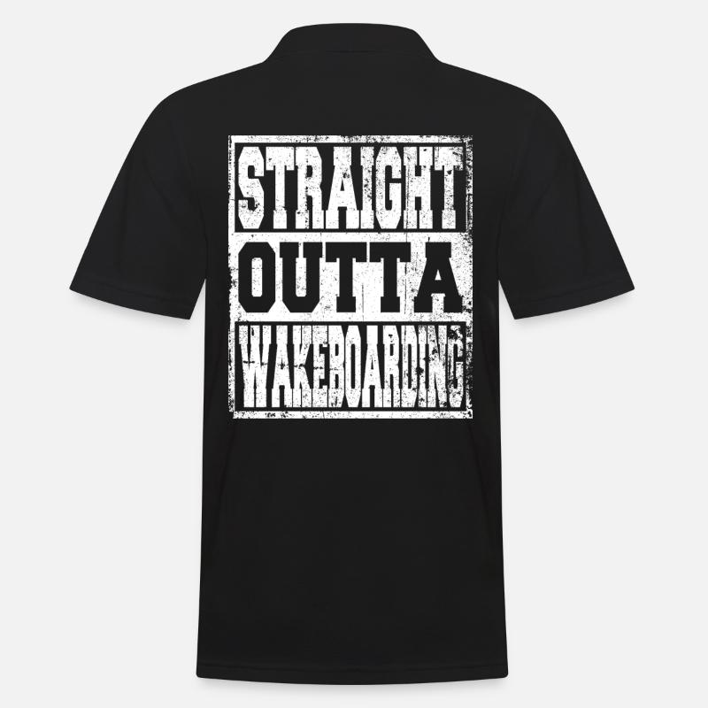 Wakeboarding Spruch lustig - Männer Poloshirt - Schwarz