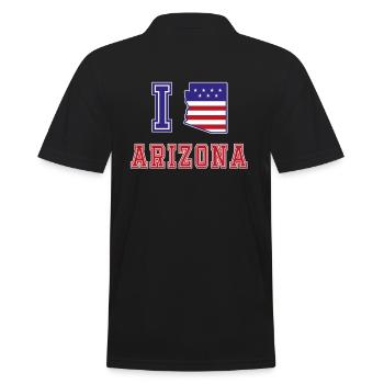 Arizona USA I love Albama - Men's Polo Shirt - black - Back - Kai (181cm)