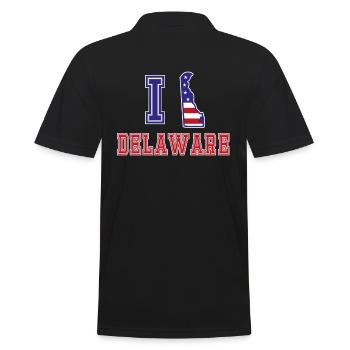 Delaware USA I love Albama - Männer Poloshirt - Schwarz - Hinten - Kai (181cm)
