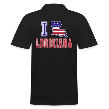 Lousiana USA I love Albama - Men's Polo Shirt - black - Back - Kai (181cm)