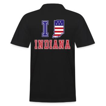 Indiana USA I love Albama - Men's Polo Shirt - black - Back - Kai (181cm)