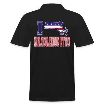 Massachusetts USA I love Albama - Men's Polo Shirt - black - Back - Kai (181cm)