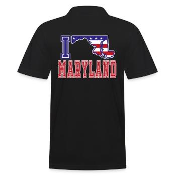 Maryland USA I love Albama - Männer Poloshirt - Schwarz - Hinten - Kai (181cm)