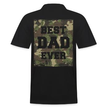 Best Dad Ever - Männer Poloshirt - Schwarz - Hinten - Kai (181cm)
