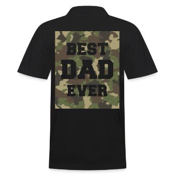 Best Dad Ever - Männer Poloshirt - Schwarz - Hinten - Kai (181cm)