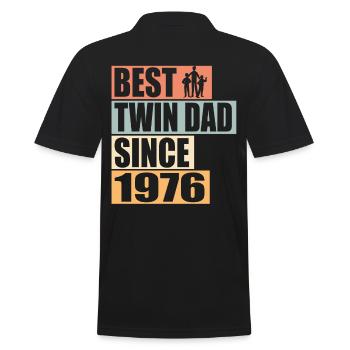 Zwillinge Vater Zwillingsvater seit 1976 - Männer Poloshirt - Schwarz - Hinten - Kai (181cm)