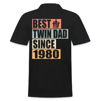 Twins Father Twin Father since 1980 - Men's Polo Shirt - black - Back - Kai (181cm)