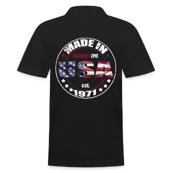 Geburtstag Spruch geboren USA 1971 - Männer Poloshirt - Schwarz - Hinten - Kai (181cm)