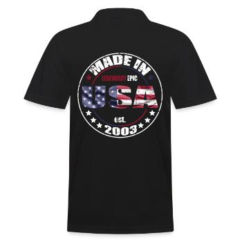 Dicton d’anniversaire né aux États-Unis en 2003 - Polo Homme - noir - Dos - Kai (181cm)
