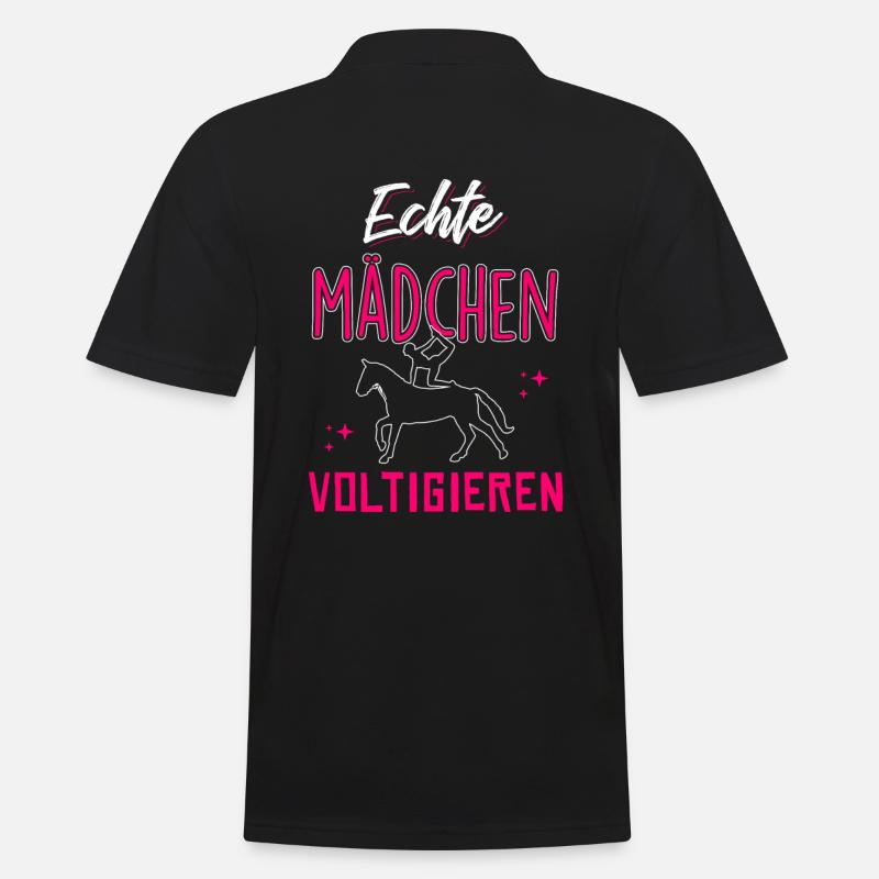 Echte Mädchen Voltigieren - Männer Poloshirt - Schwarz