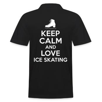 Keep Calm and love Ice Skating - Men's Polo Shirt - black - Back - Kai (181cm)