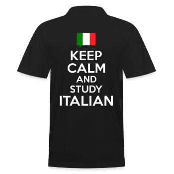 Keep Calm and study Italian - Men's Polo Shirt - black - Back - Kai (181cm)
