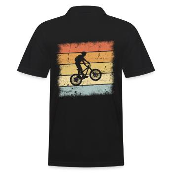 Mountain Bike Retro - Men's Polo Shirt - black - Back - Kai (181cm)