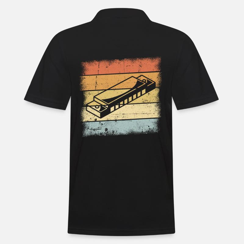 Motif d’harmonica - Polo Homme - noir