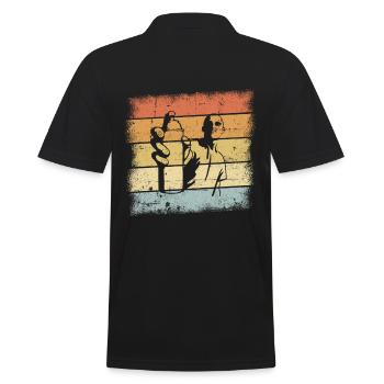 Graffiti Sprüher Design - Männer Poloshirt - Schwarz - Hinten - Kai (181cm)