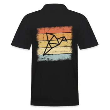 Origami Oiseau - Polo Homme - noir - Dos - Kai (181cm)