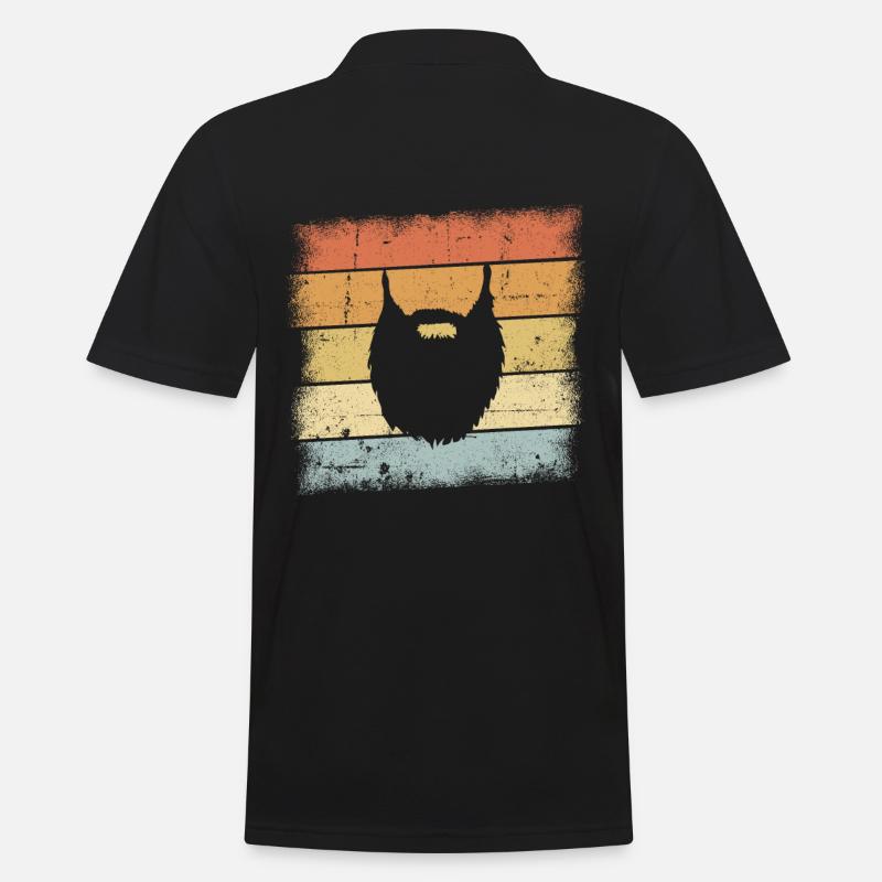 Bart Retro Design - Männer Poloshirt - Schwarz