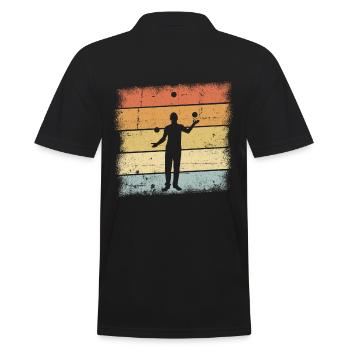 Jongleur Outfit - Männer Poloshirt - Schwarz - Hinten - Kai (181cm)